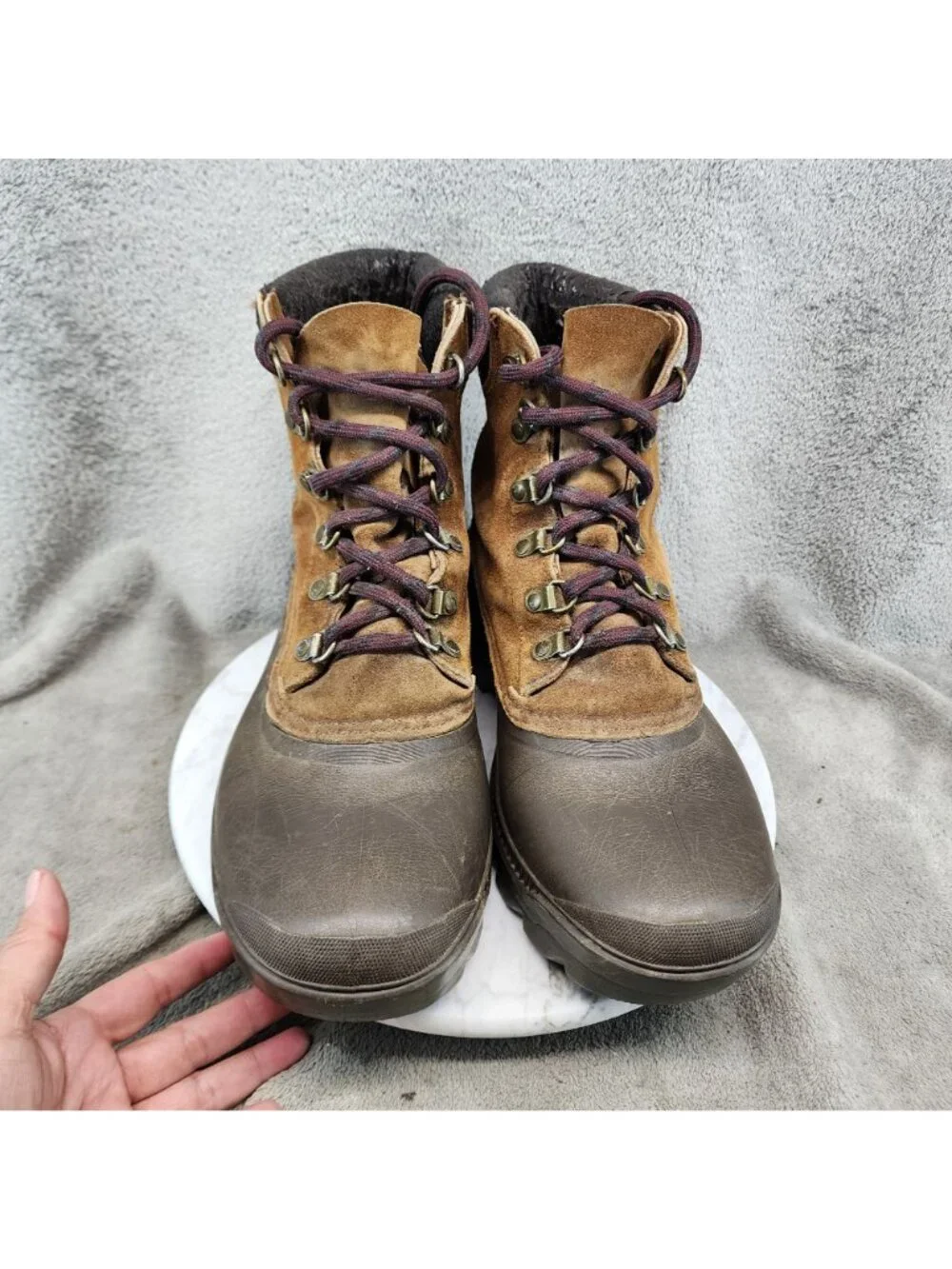 Sorel Shoes Mens Size 10 Brown Leather Lace Up Boots *Read*